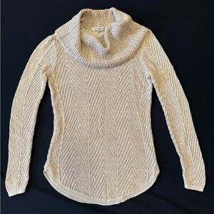 Eight Eight Eight Textured Cream Cowl Neck Sweater